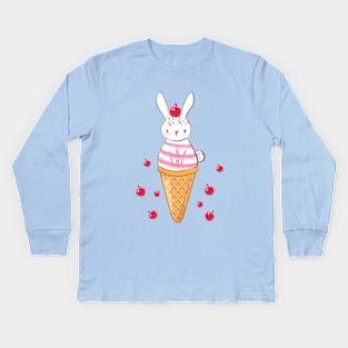 Bunny Ice Cream Kids Long Sleeve T-Shirt